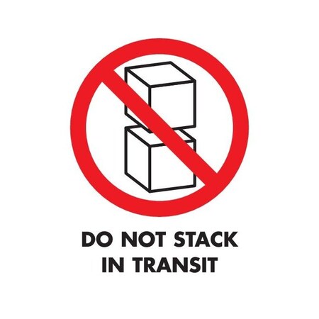 Decker Tape Products Label, DL4081, DO NOT STACK IN TRANSIT, 3" X 4" DL4081